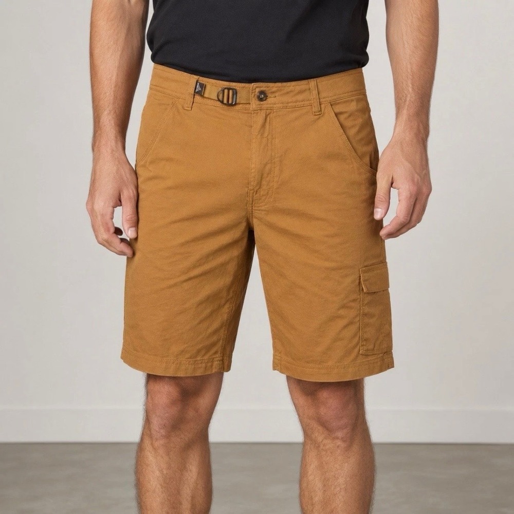 prAna Men's Stretch Zion Shorts 12" Inseam, Tumeric Sz 32x12